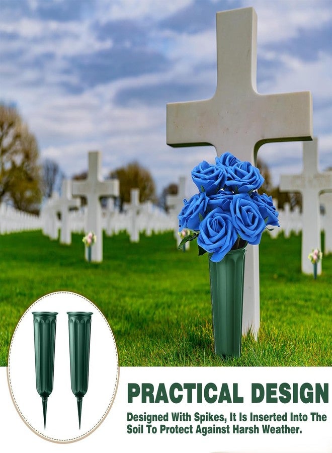 Mcvomv 21 Pack Cemetery Vases for Grave Memorial Flower Vase Plastic Cemetery Vases with Spikes Flower Holder for Cemetery - Image 5